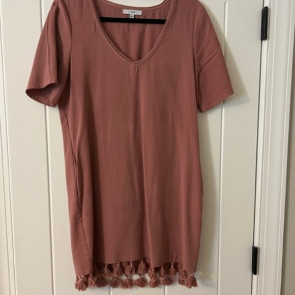 Vici mauve tassel pocketed shift dress - mauve - Picture 3 of 3